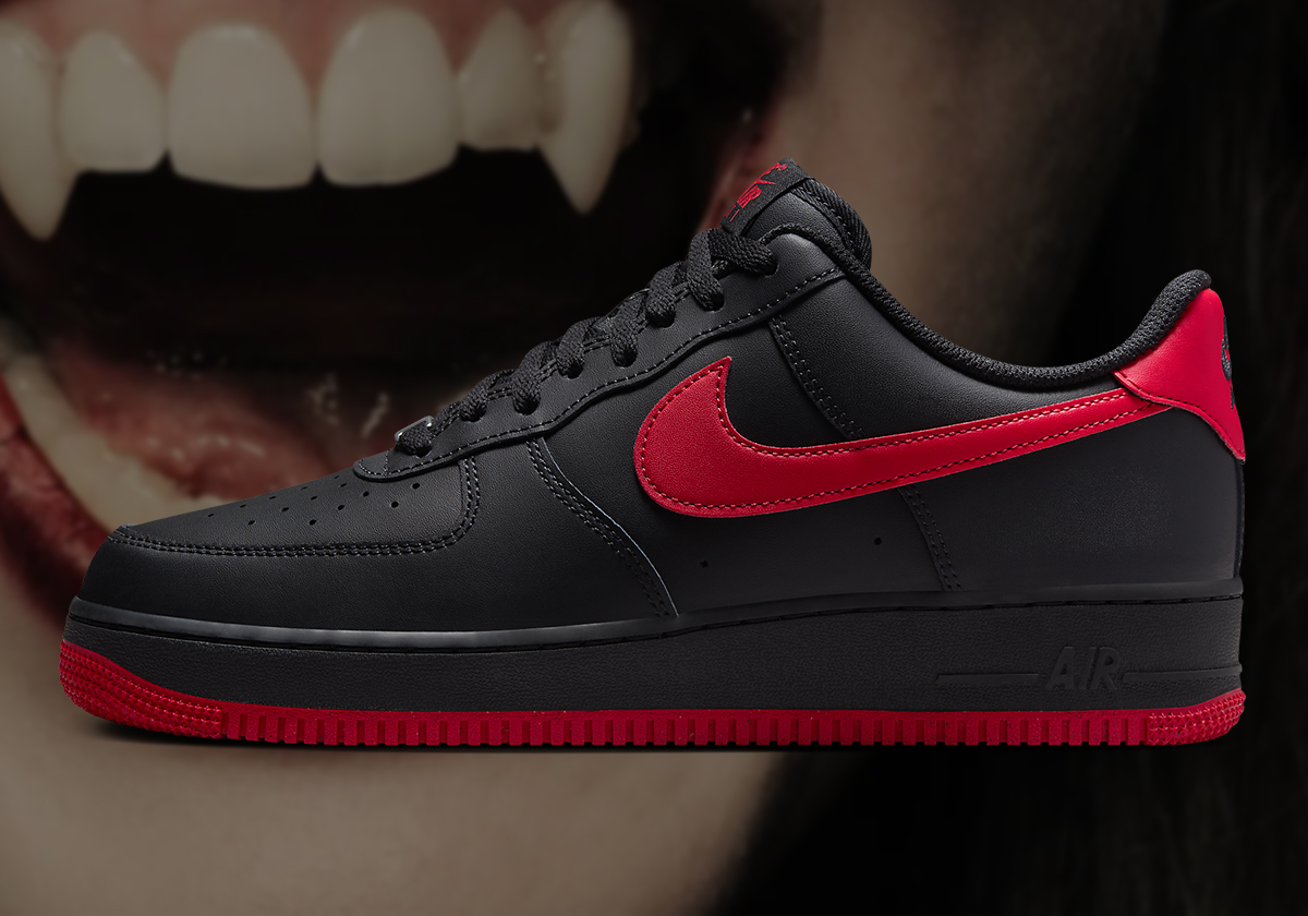 nike air force 1 low black red fj4146 002