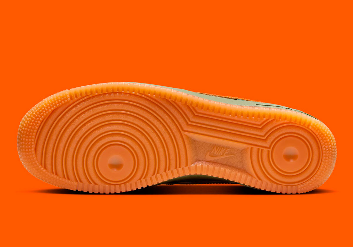 army green and orange air force 1