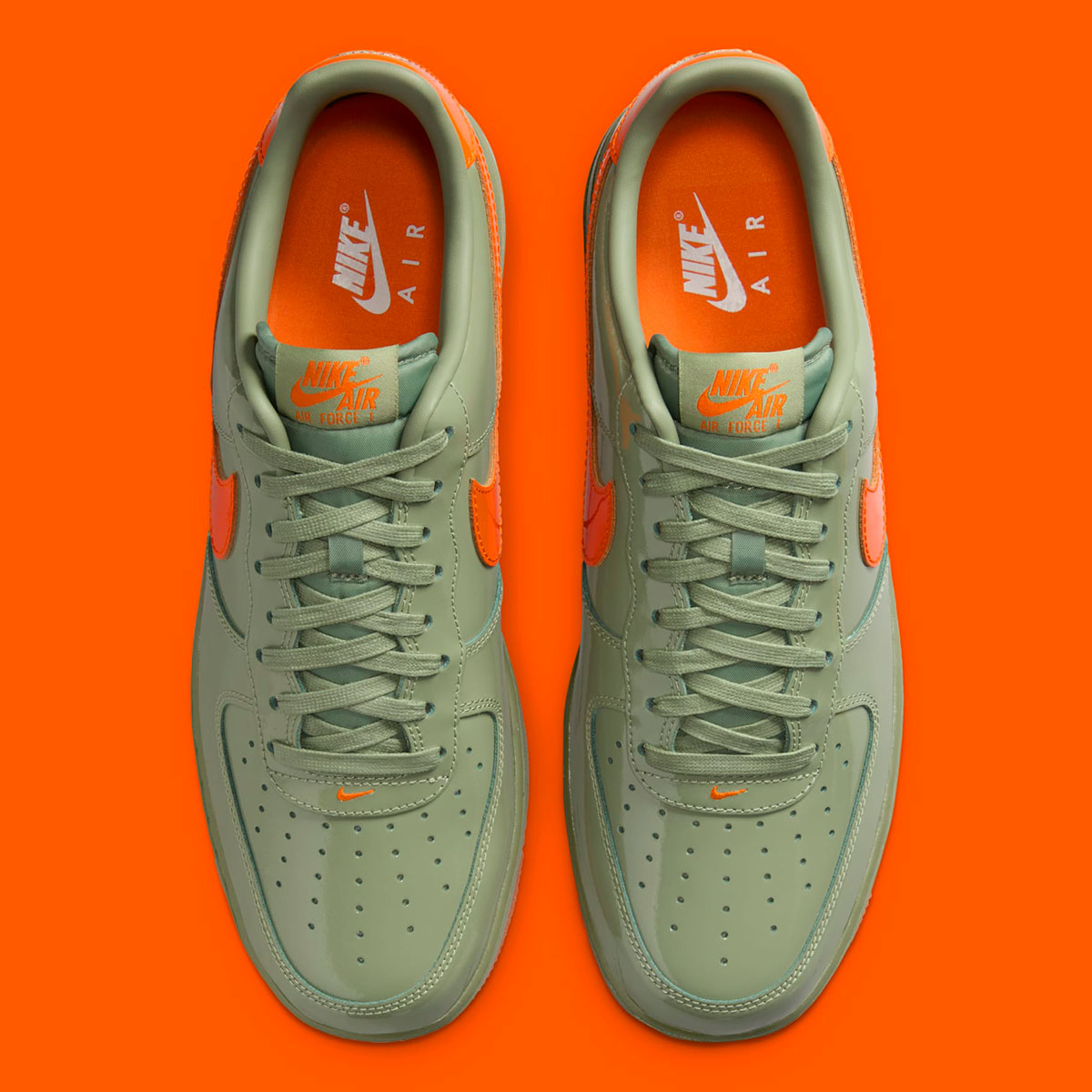 Nike Air Force 1 Low Premium Oil Green Platinum Tint Safety Orange Hj9118 386 5