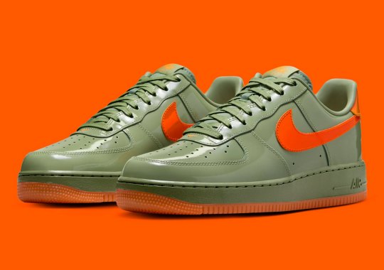 Full Patent Leather Covers The Nike Air Force 1 Low “Oil Green”