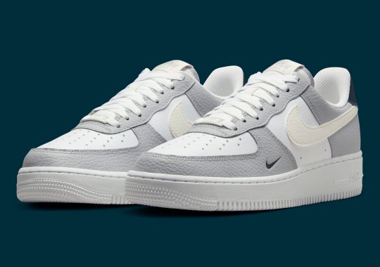 Mini Swoosh Logos Decorate A Pebbled Leather Nike Air Force 1 Low