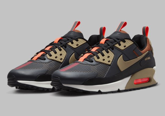 The Nike Air Max 90 Drift Works In "Bright Crimson" Accents