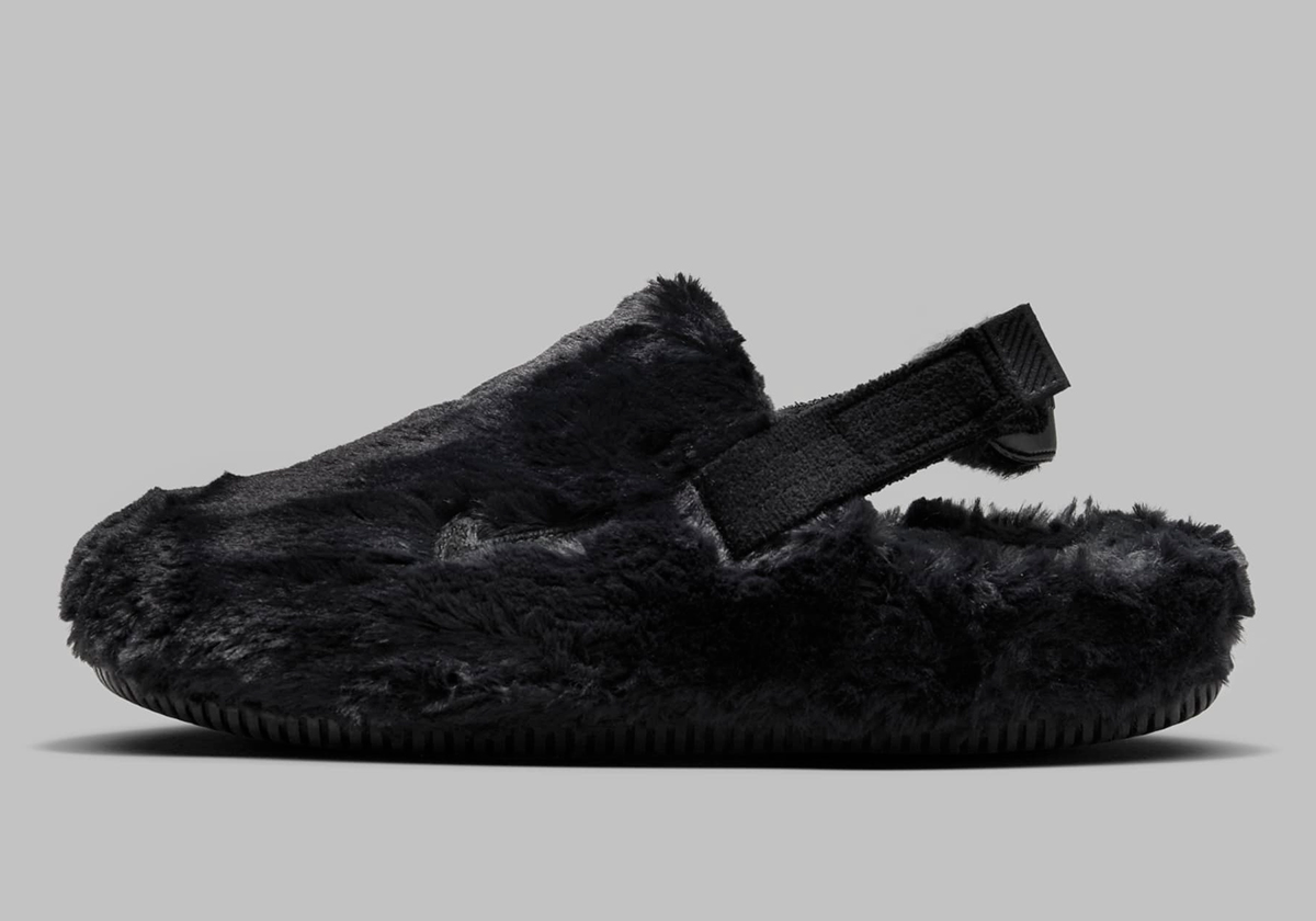 Nike Calm Mule Furry Black 3