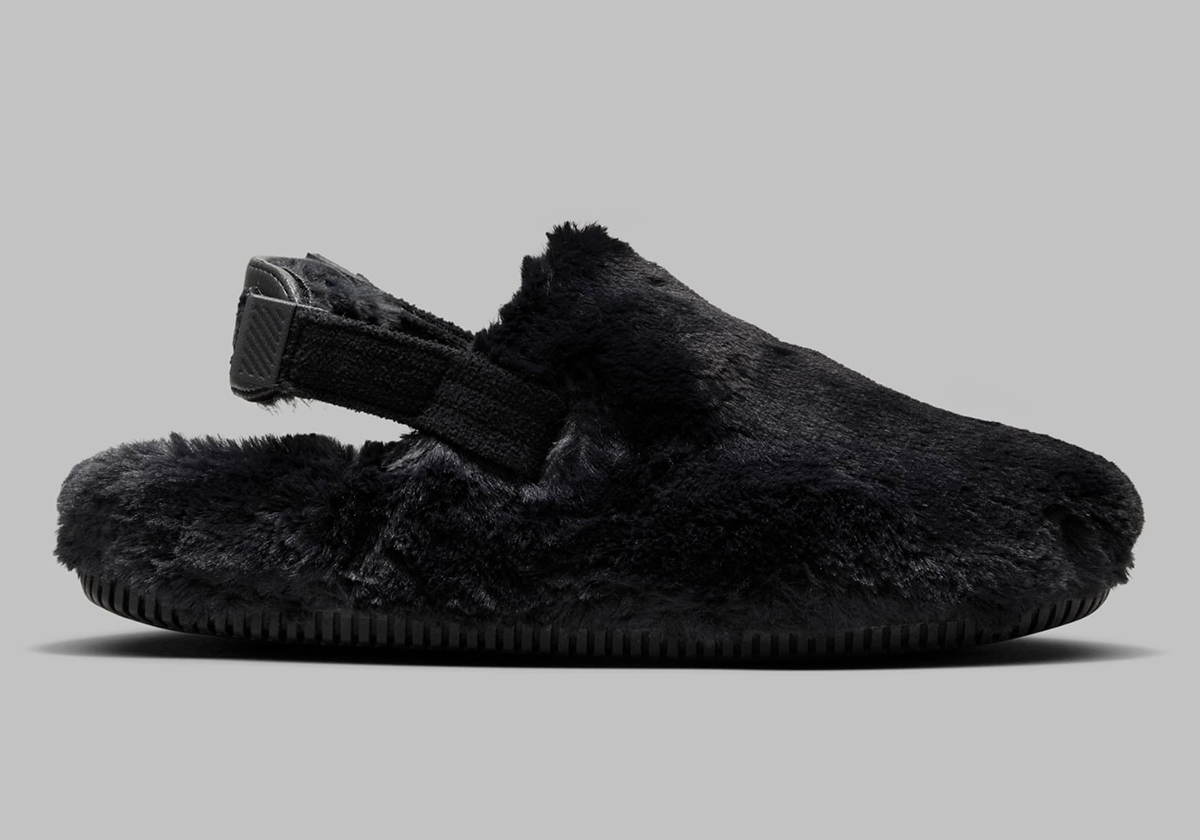 Nike Calm Mule Furry Black 4