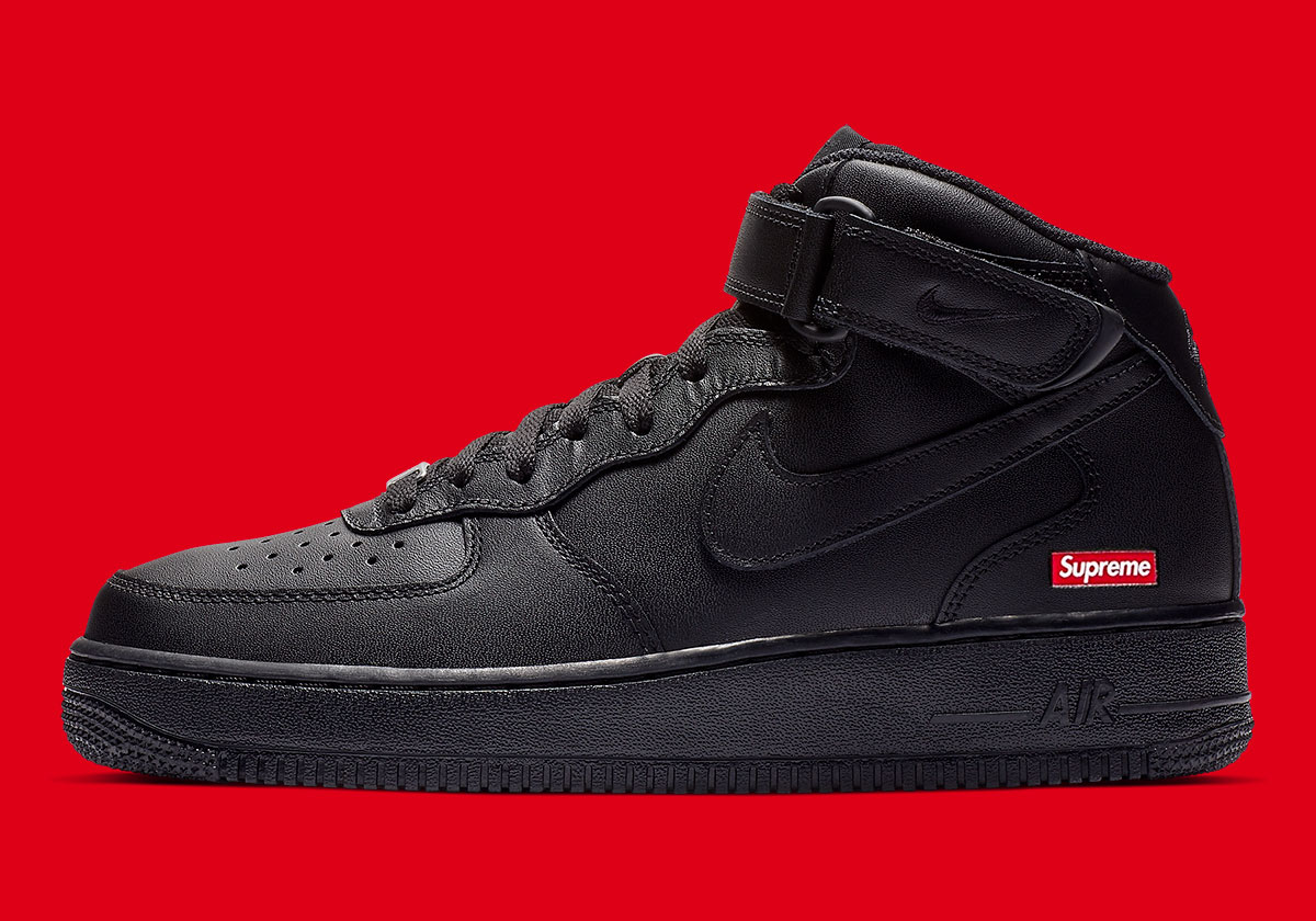 Supreme Nike Air Force 1 Mid Black Fz8784 001