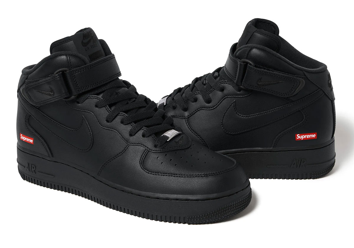 Supreme Nike Air Force 1 Mid Black Fw24