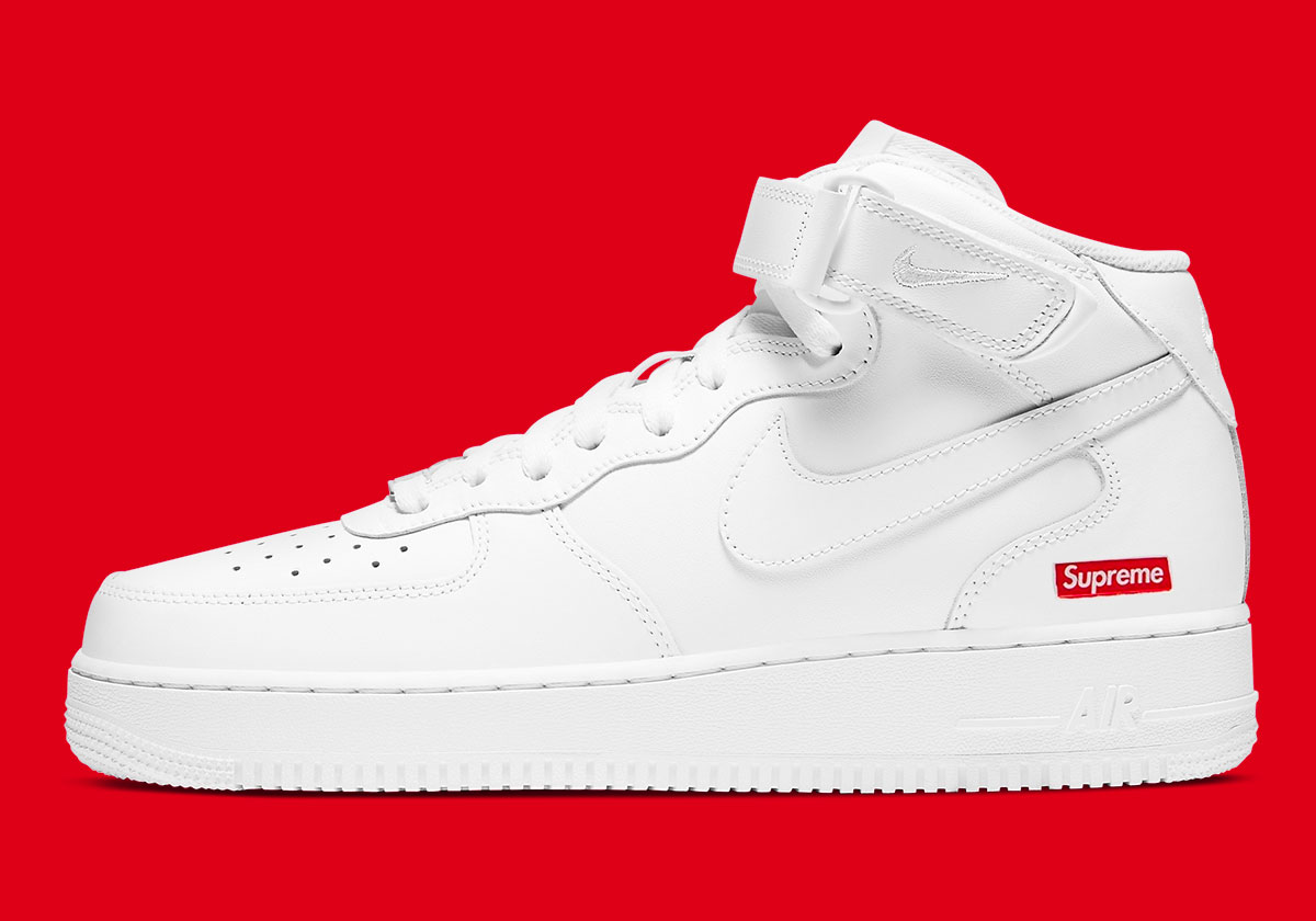 Supreme Nike Air Force 1 Mid White Fz8784 100