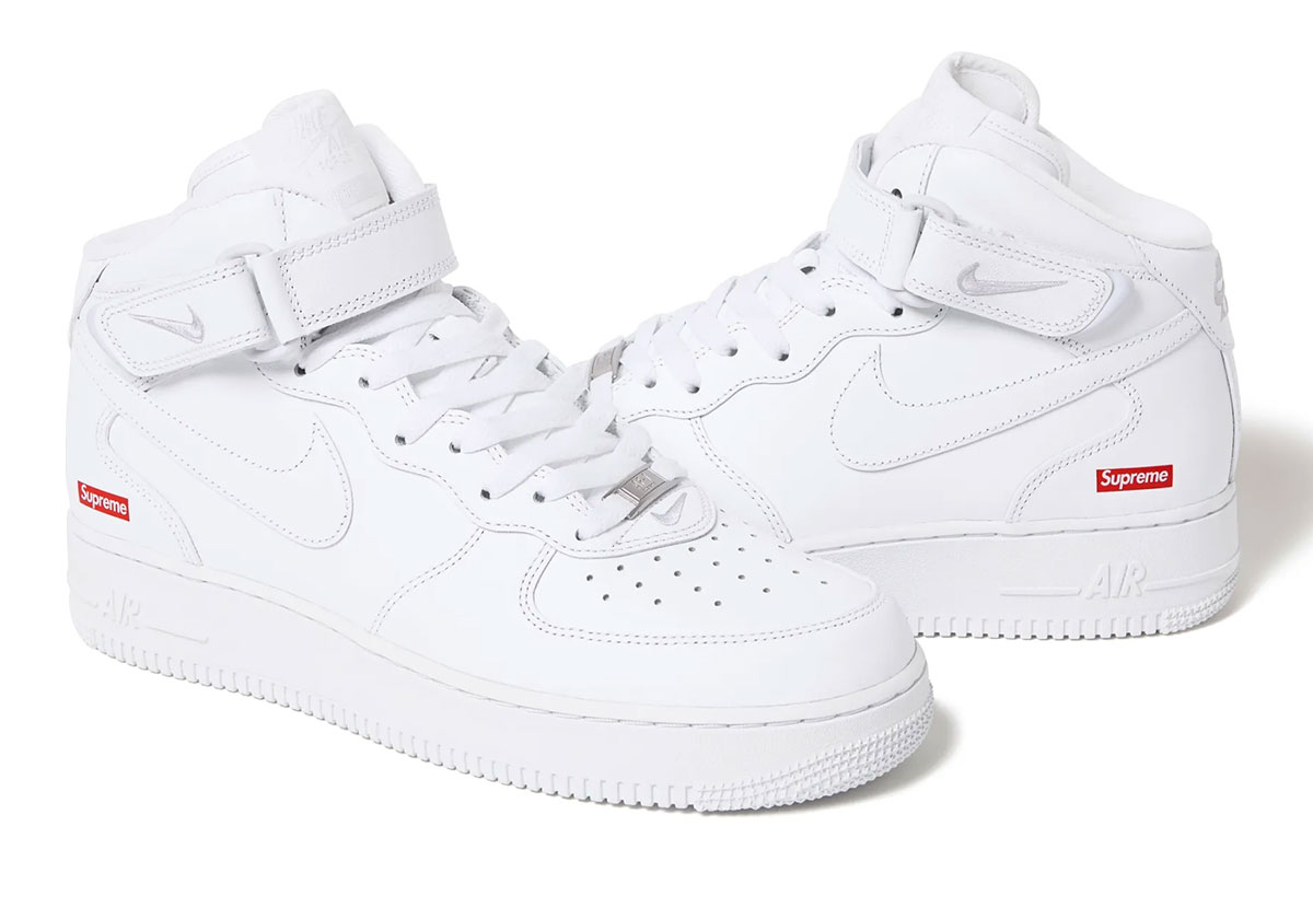 Supreme Nike Air Force 1 Mid White Fw24