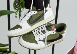 Travis Scott’s Air Carmelo jordan 1 Low OG SP “Medium Olive” Confirmed To Release On September 28th