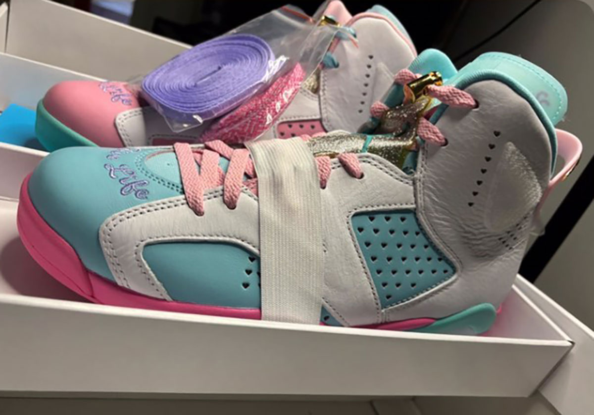 Jordan 6 pink and blue online