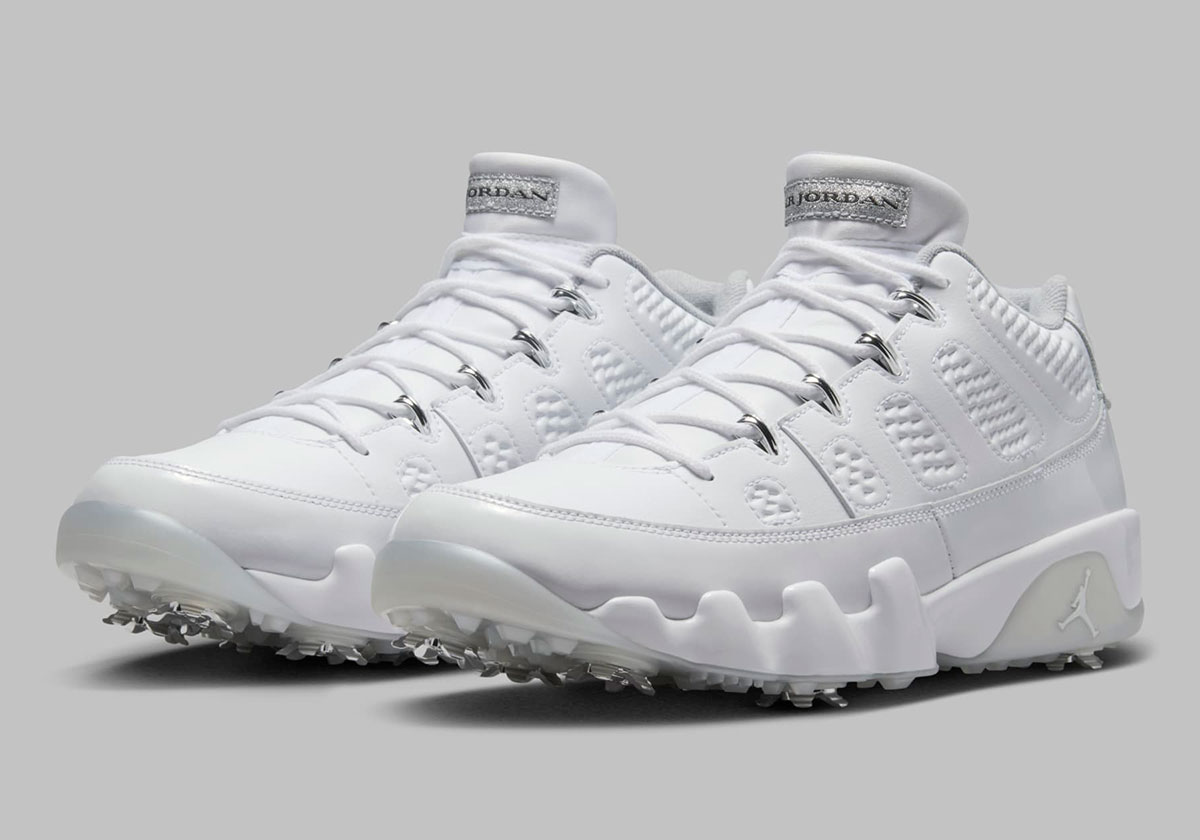 Air Jordan 9 Golf White Metallic Silver HM8373 100 SneakerNews