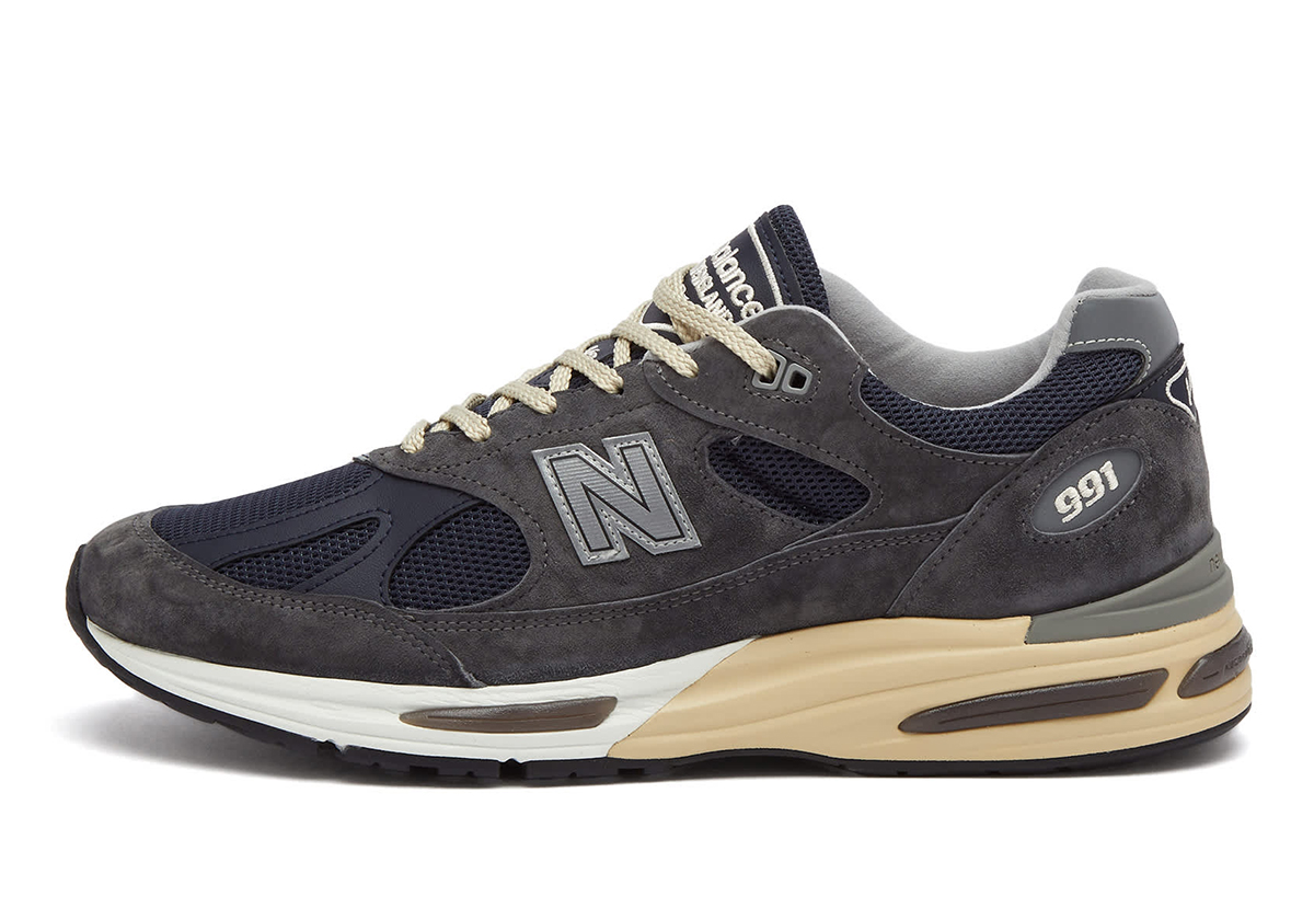 New balance 991 navy blue best sale