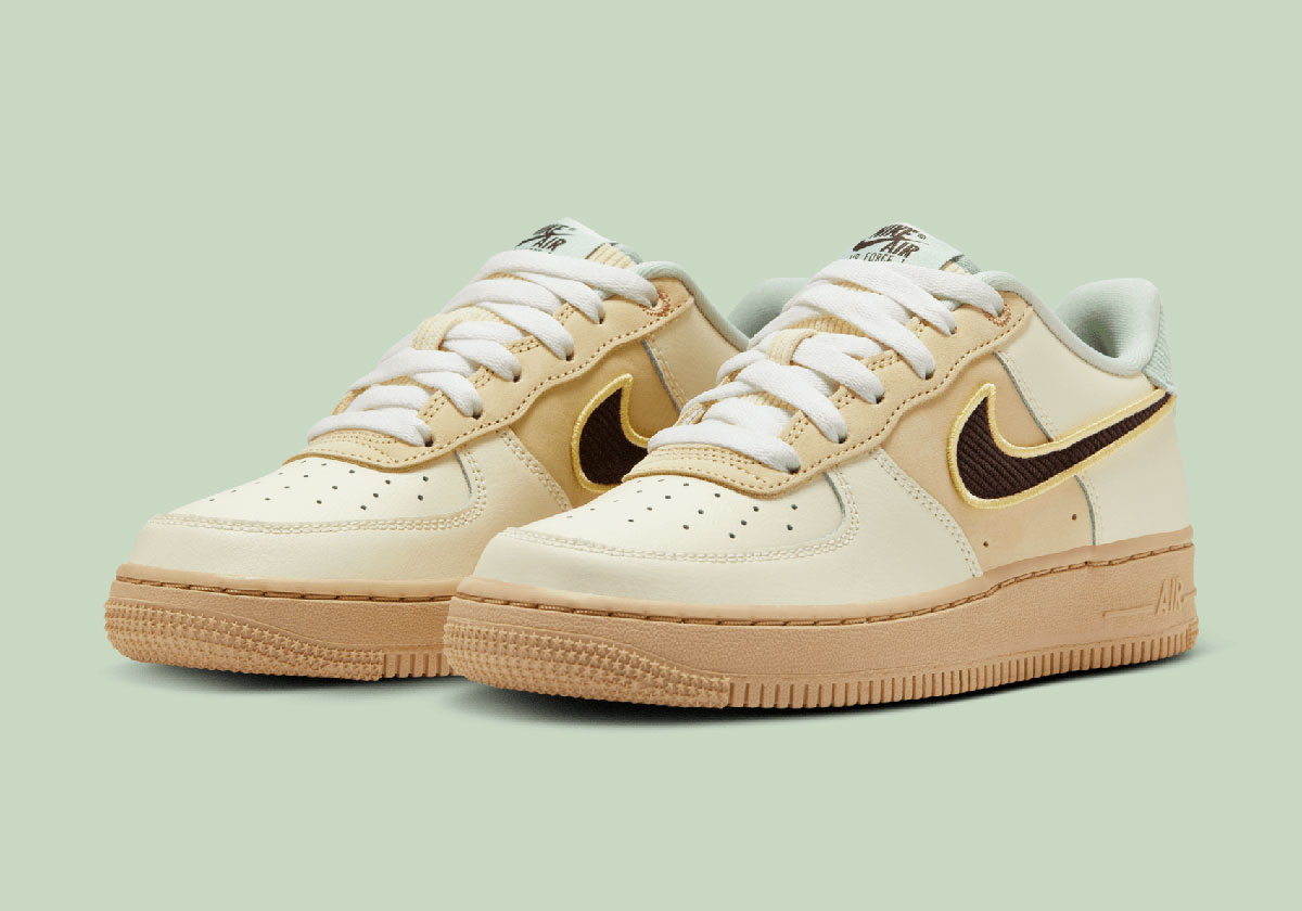 Nike Air Force 1 Low Gs Coconut Milk Baroque Brown Sesame Seafoam Hq3473 122 2