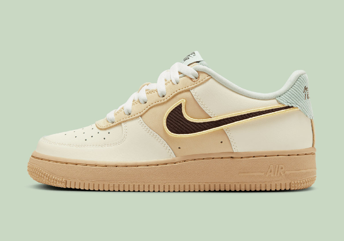 Nike Air Force 1 Low Gs Coconut Milk Baroque Brown Sesame Seafoam Hq3473 122 5