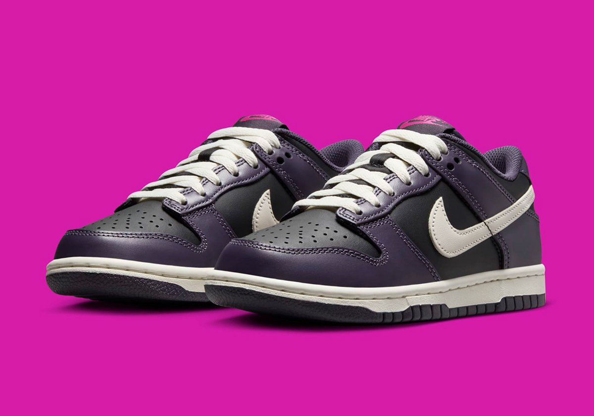 Nike Dunk Low Gs Black Pale Ivory Dark Raisin Sail Fb9109 003 2