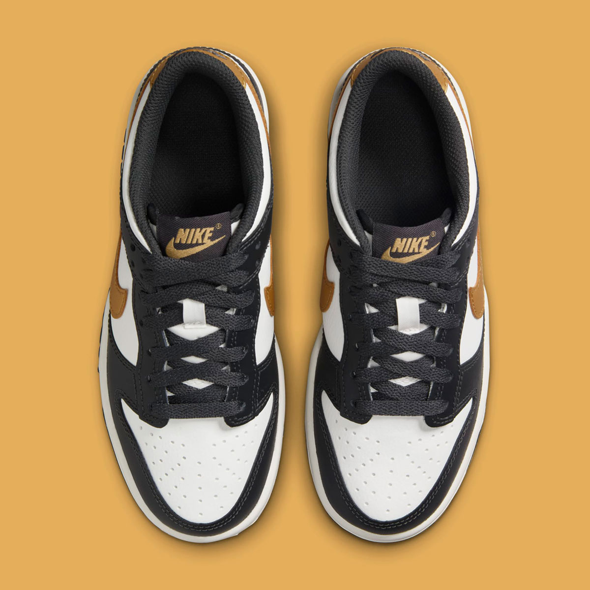 Nike Dunk Low Gs Black White Gold Hv2533 100 5