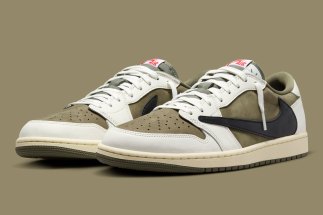 Travis Scott Prepares For Online Raffle Release Of The Air Jordan 1 Low “Medium Olive”