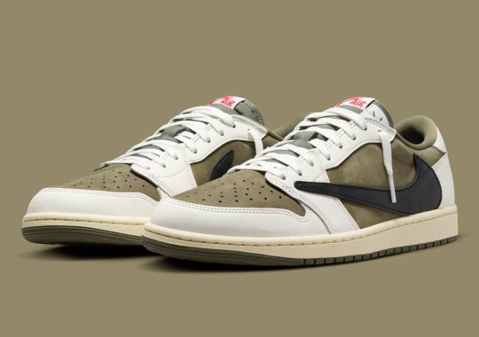 Travis Scott Prepares For Online Raffle Release Of The Air Short jordan 1 Low “Medium Olive”