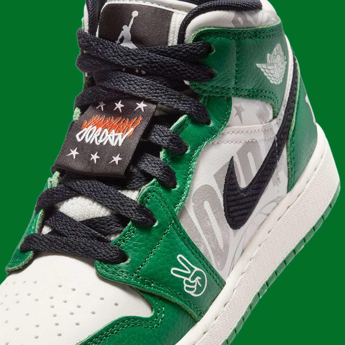 Air Jordan 1 Mid Gs Pine Green Black White Hf3200 300 2