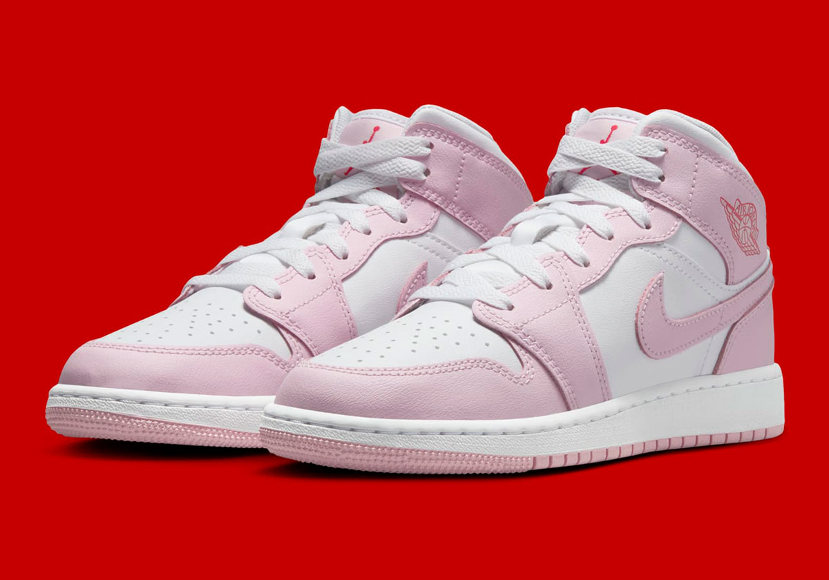 Air Jordan 1 Mid GS Pink Red DQ8423 608 SneakerNews