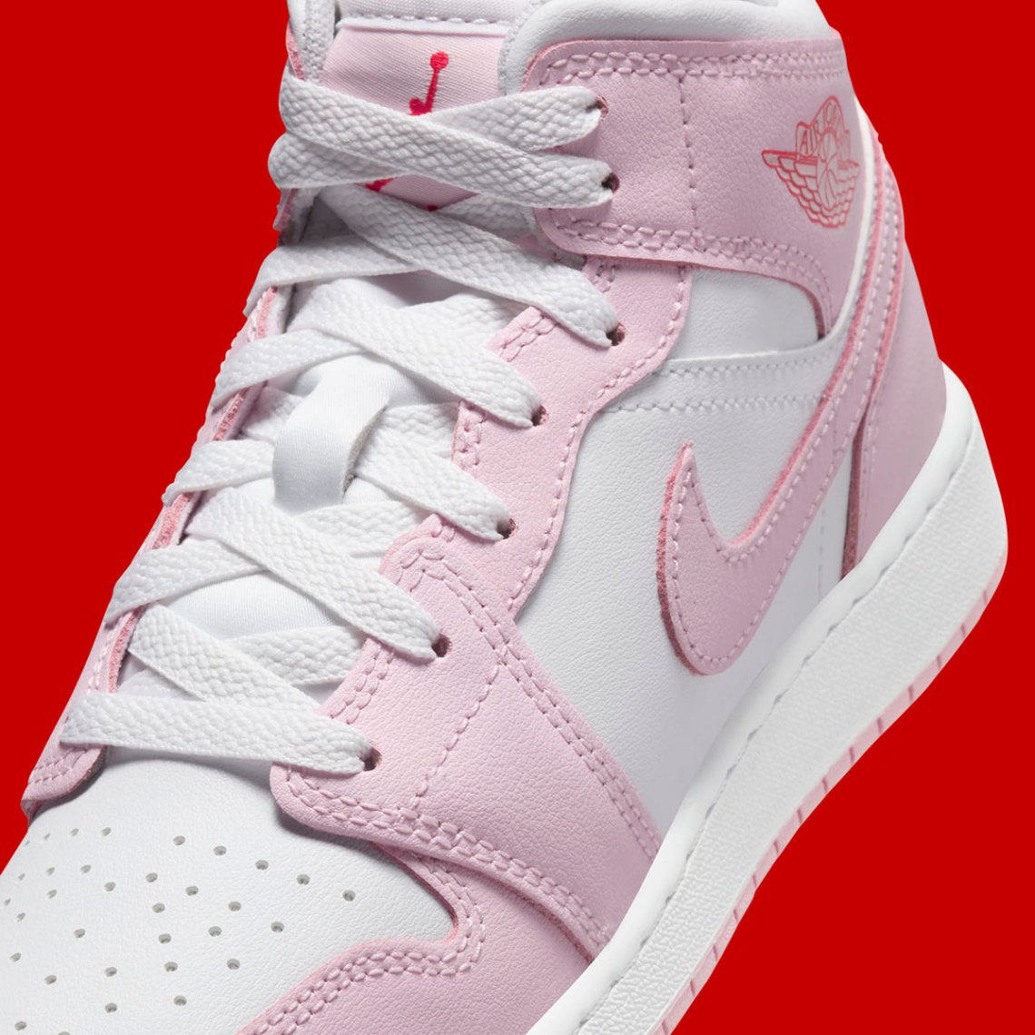 Air Jordan 1 Mid Gs Pink White Red Dq8423 608 5