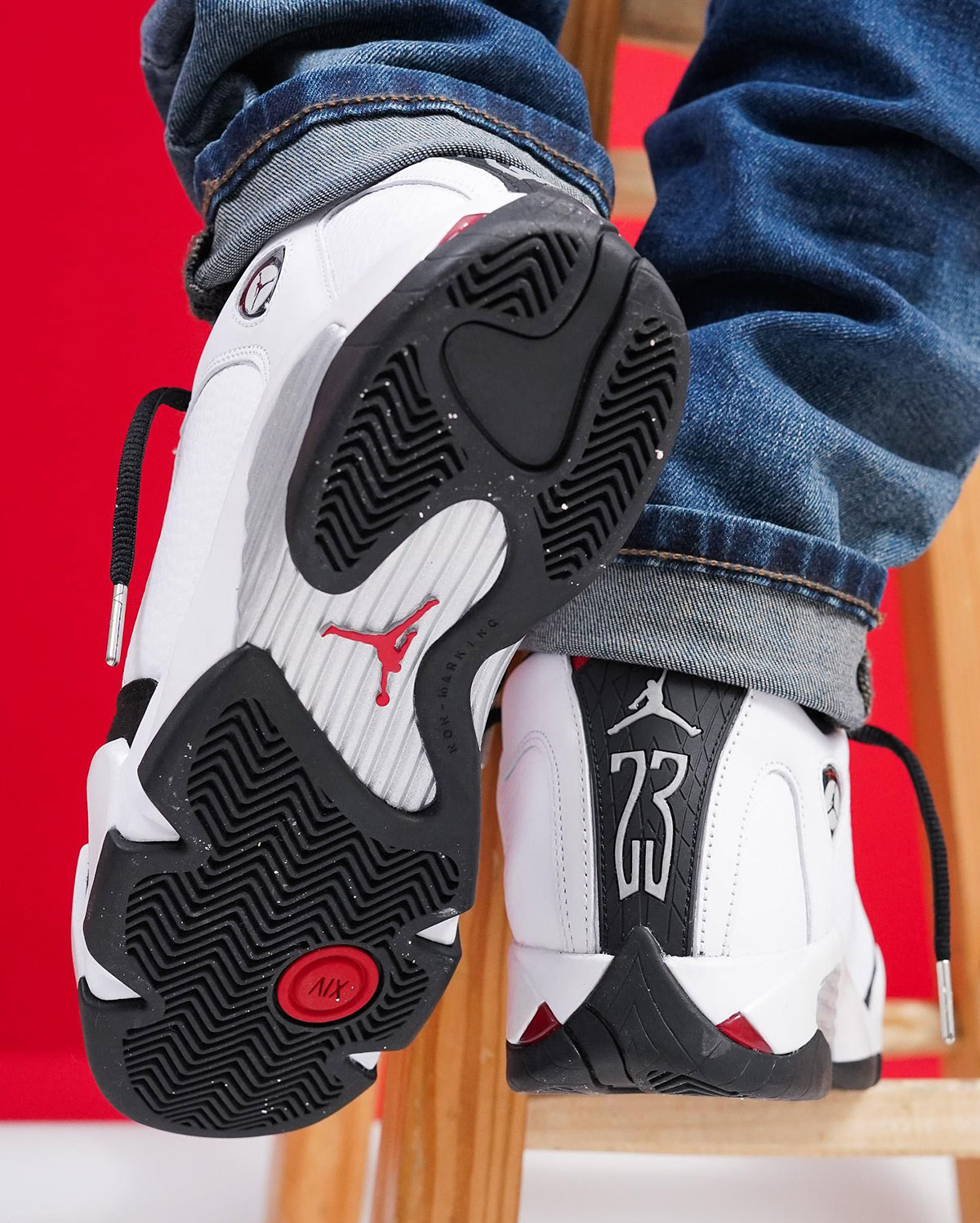 Red and white jordan 14 release date online