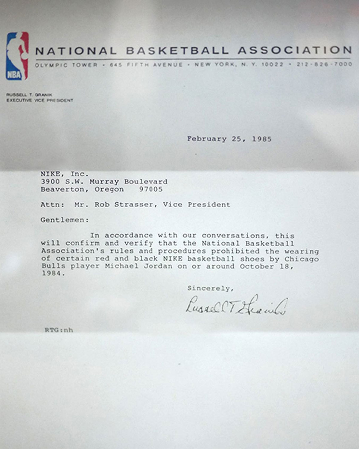 Nba Bans Michael Jordan Shoes Letter