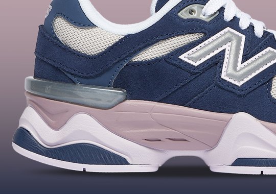 This Kids' New Balance 9060 Blends Together Navy & "Ice Wine"