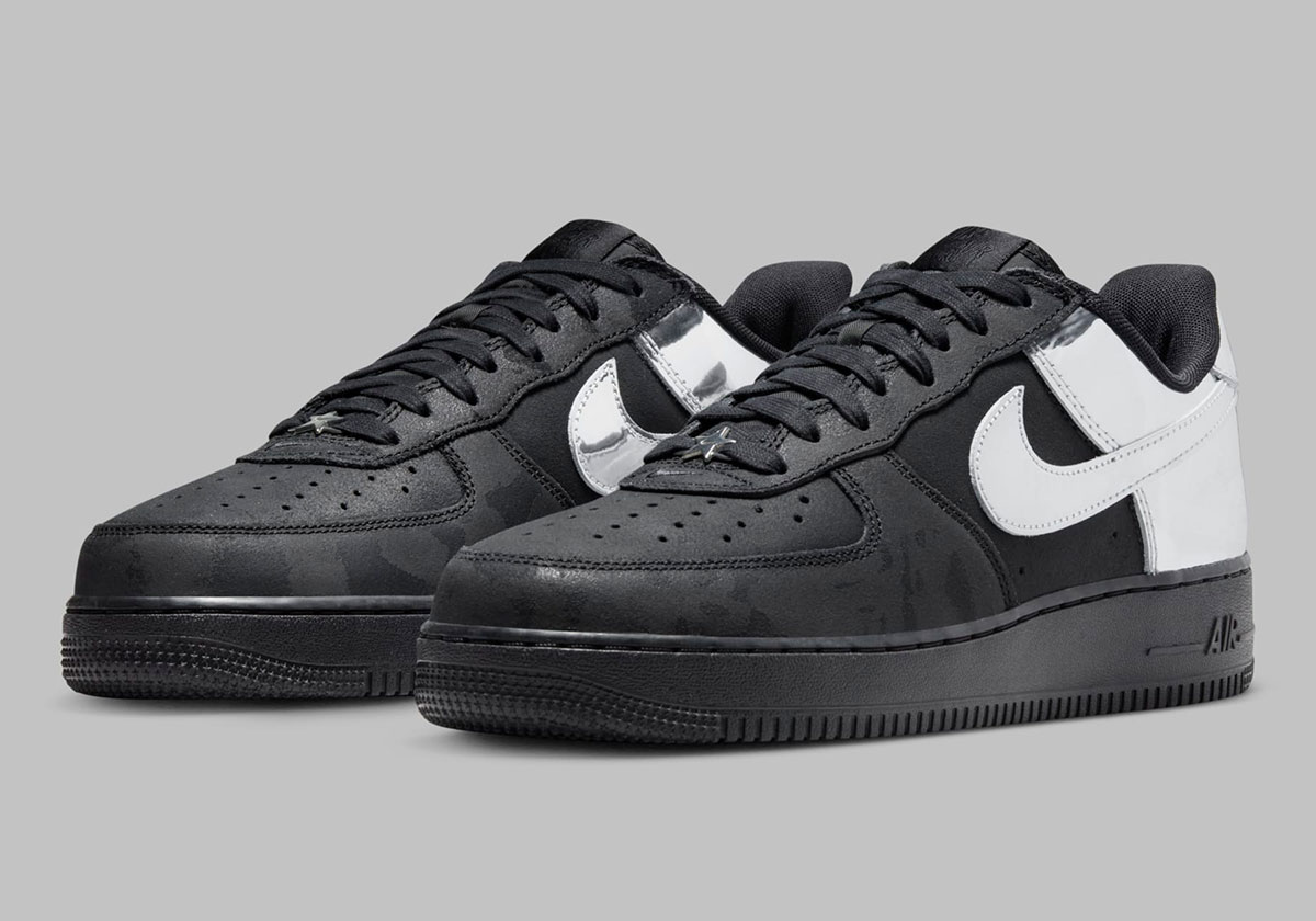 Nike Air Force 1 Low Black Metallic Silver Hf2885 001 2