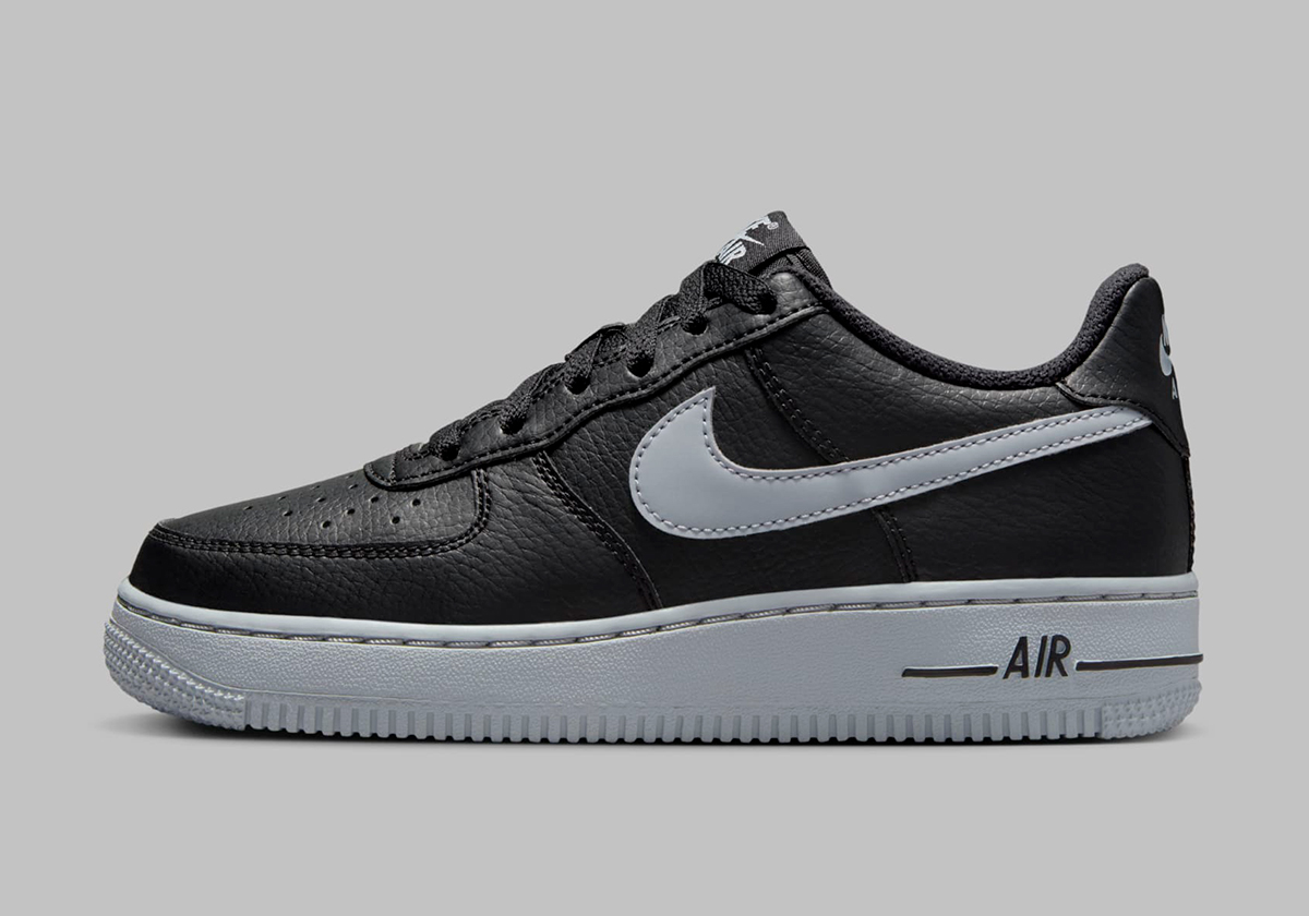 Nike Air Force 1 Low Gs Black Wolf Grey Hq3807 001 3