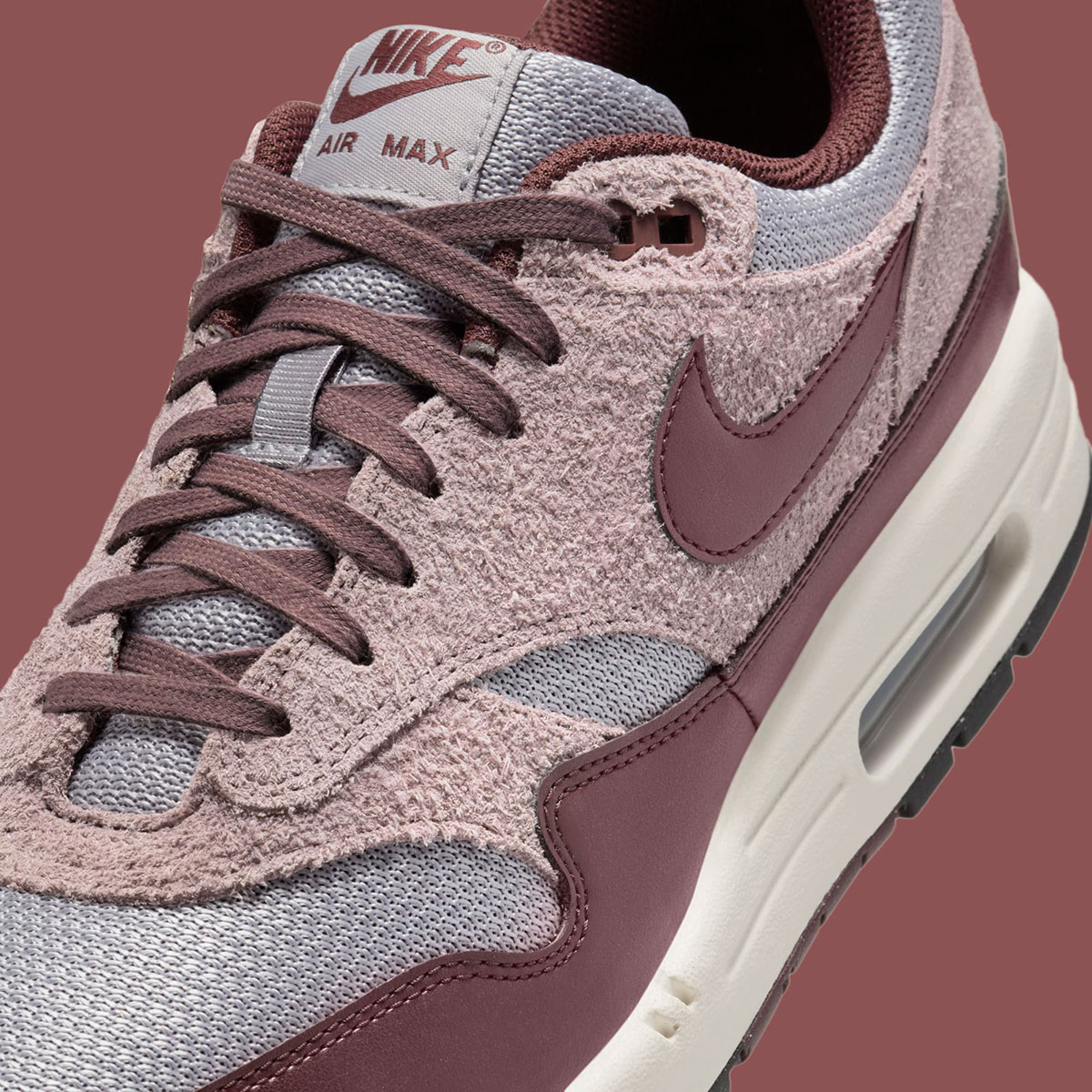 Nike Air Max 1 Burgundy Crush Cement Grey Taupe Grey Phantom Fq7327 001 7