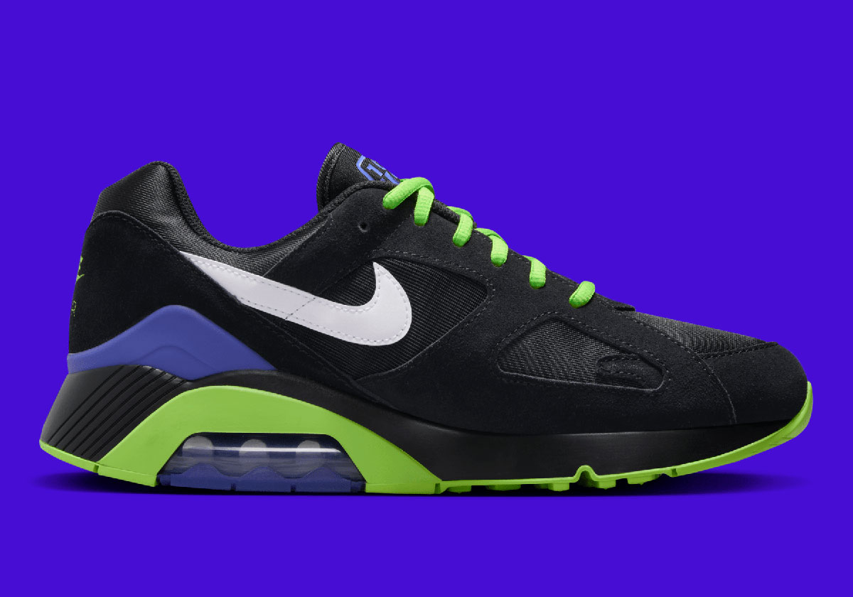 Nike Air Max 180 Black White Action Green Fz3058 001 2