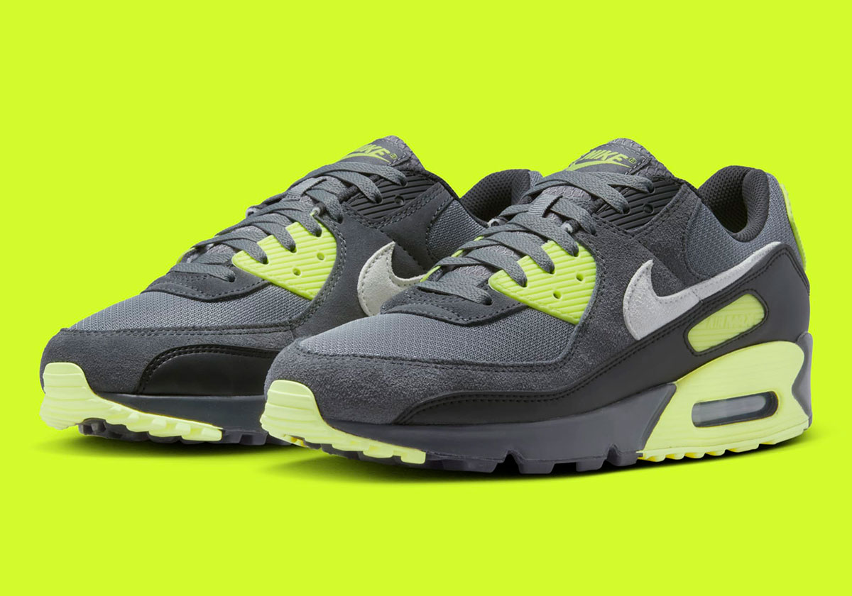 Lime green and black air max best sale