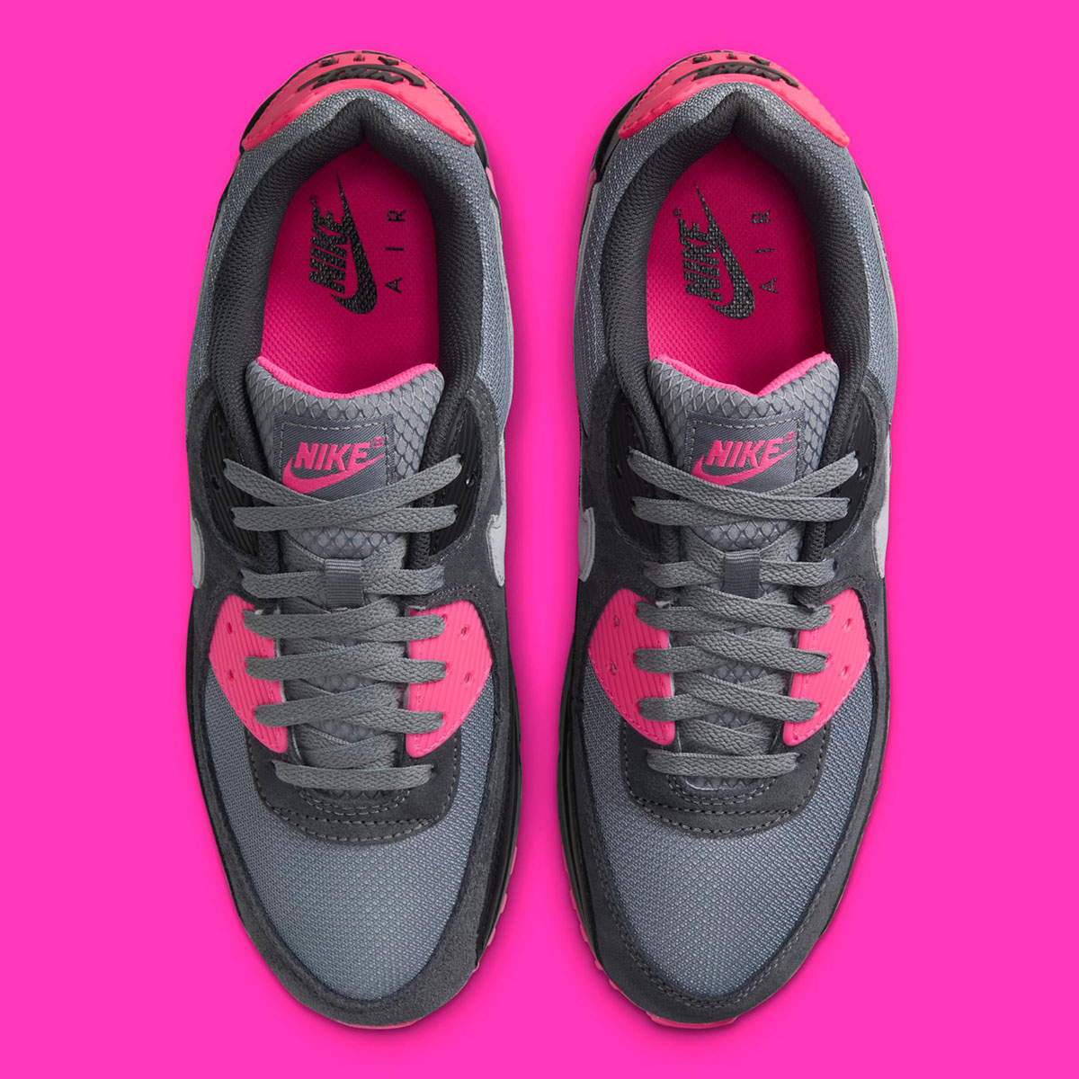 Nike air max 90 cool grey black hyper pink best sale