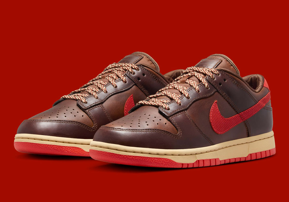 nike dunk low light british tan picante red HQ3448 262 1