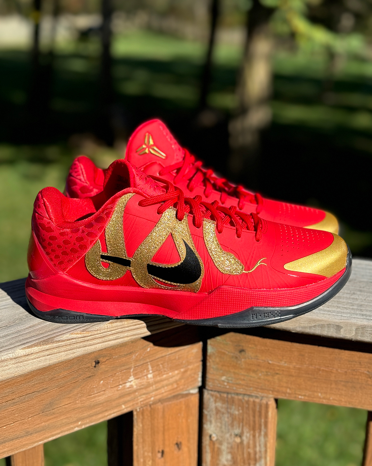 Red and gold nike shoes online