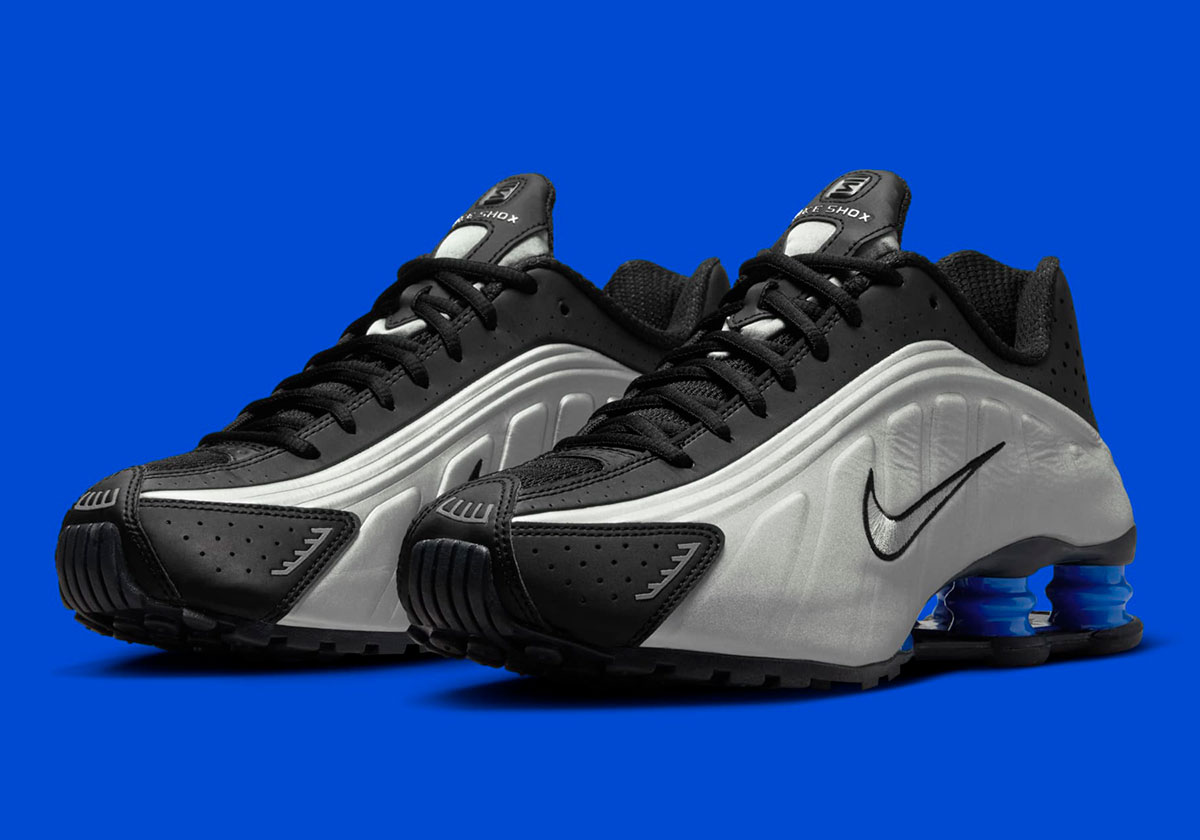 Nike Shox R4 Metallic Silver Black Racer Blue Ar3565 006 2