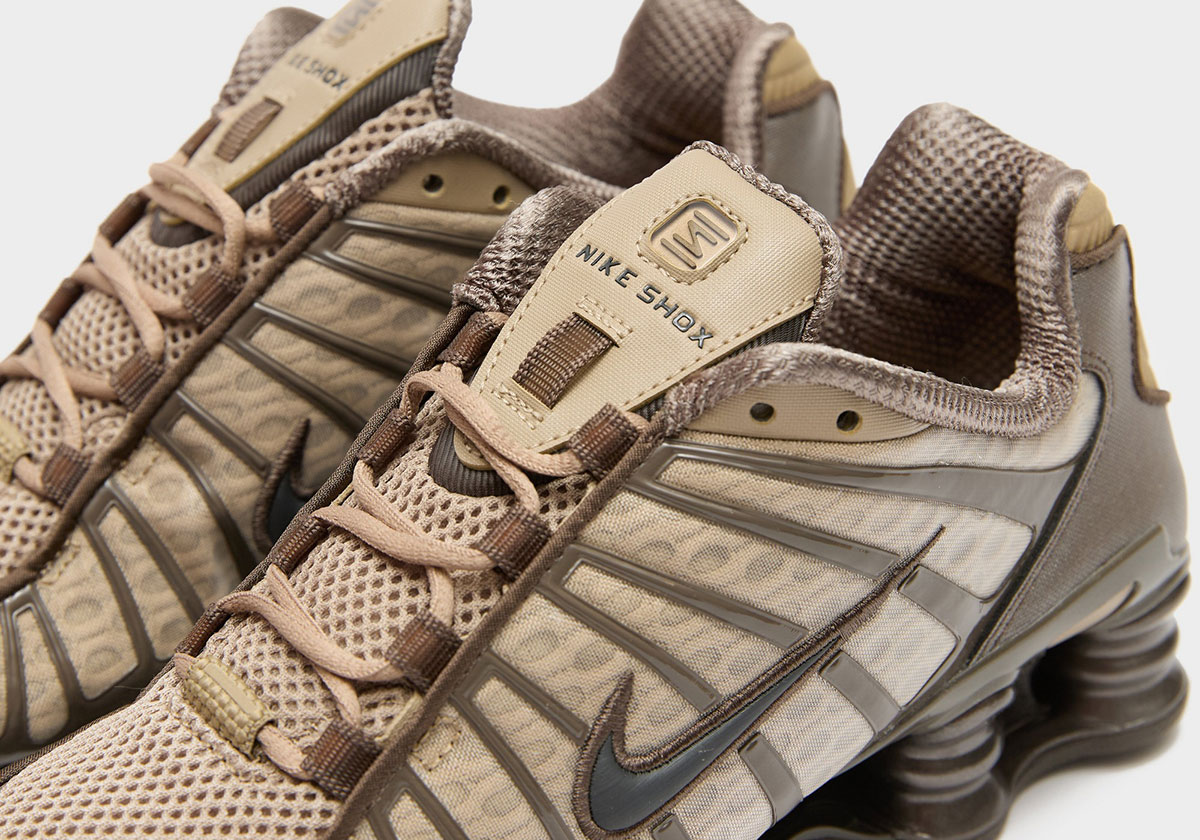 Chain Link Patterns Peer Through The Nike Shox TL "Khaki"