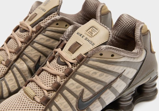 Chain Link Patterns Peer Through The Nike Shox TL "Khaki"