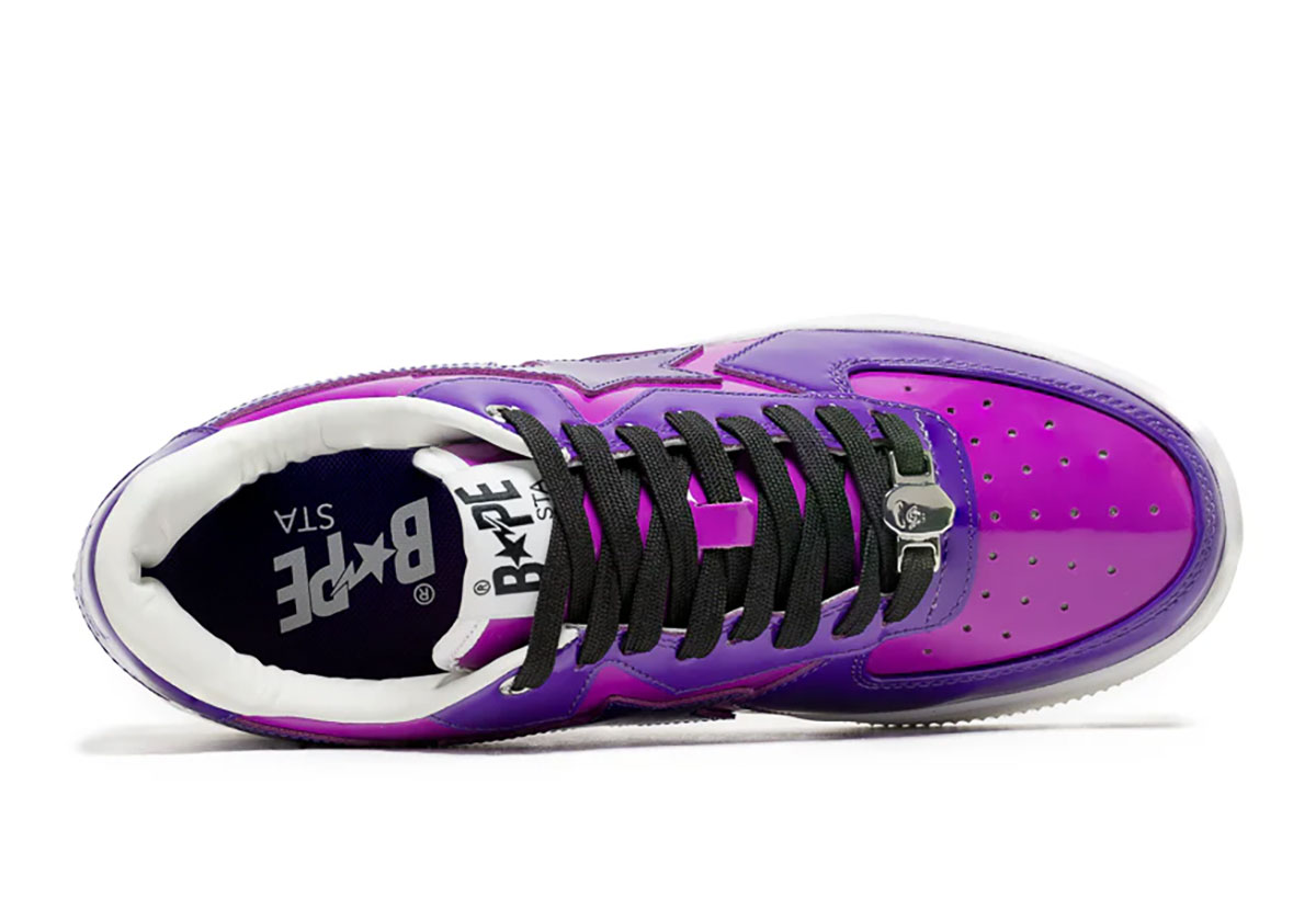 A Bathing Ape Bape Sta Icon Purple Patent Leather 4