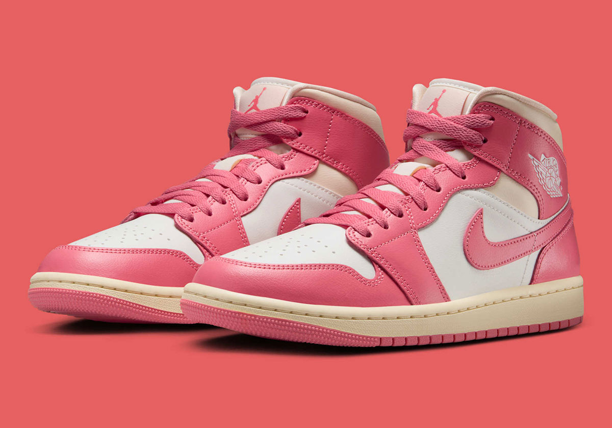 Air Jordan 1 Mid Sail Pink Salt Guava Ice Muslin Bq6472 109 1