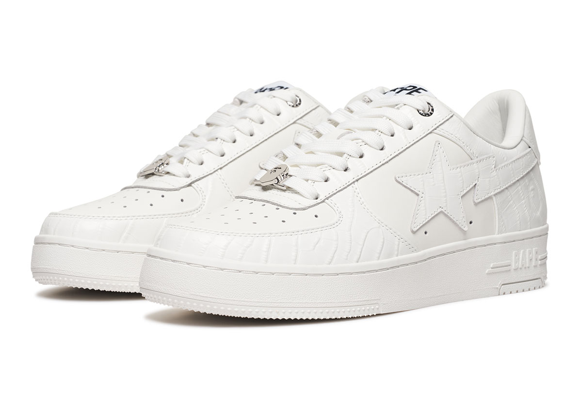 Bape Paints “White On White” On A Croc Skin Sta