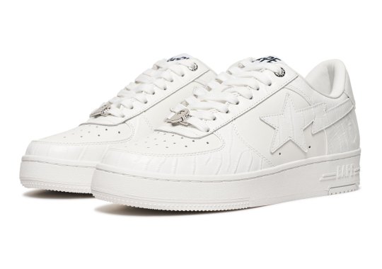 Bape Paints "White On White" On A Croc Skin Sta