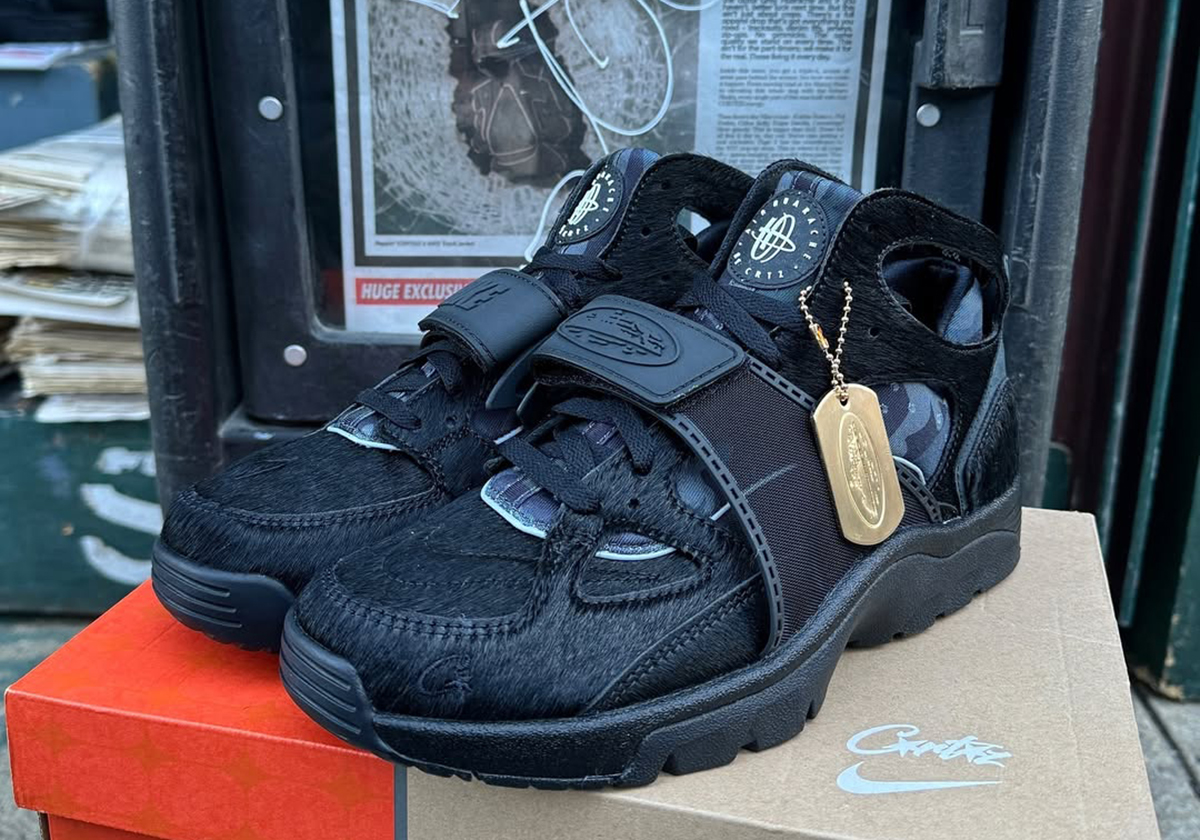 Corteiz Nike Air Trainer Huarache Black Pony FQ8793 003 SneakerNews