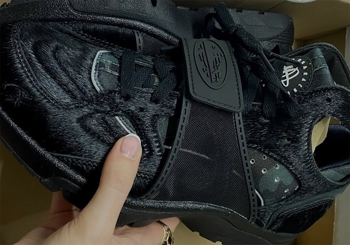 The Next Corteiz x Nike Air Trainer Huarache Features Black Pony Hair