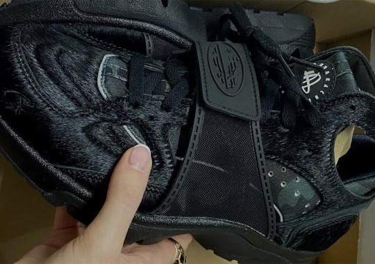 The Next Corteiz x Nike Air Trainer Huarache Features Black Pony Hair