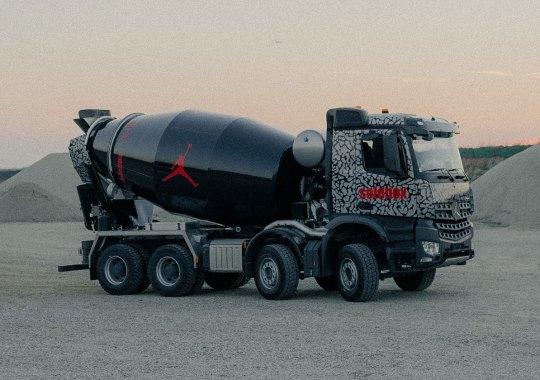 Solebox Wrapped An Actual Cement Truck For The Black Cement 3 Release