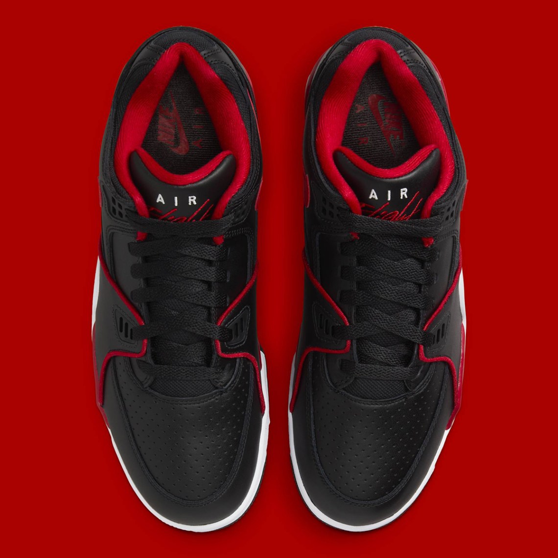 New Men Nike Air Flight 89 Low Bred  FZ3045-001  Black/Gym Red/White Mens Nike Air Flight 89 Sneakers | Black/Gym Red | ShopWSS main image 4