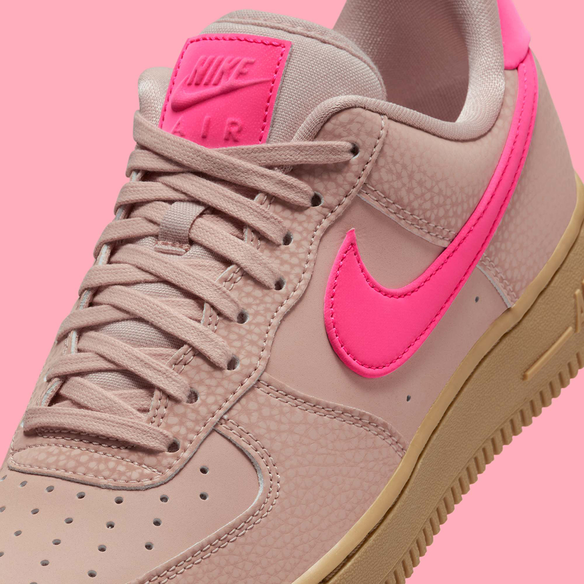 nike air force 1 low particle beige hyper pink gum light brown ib1161 200 release date 8