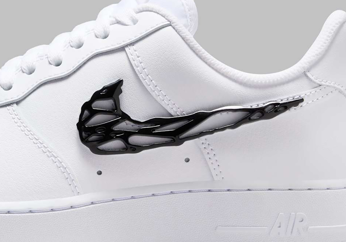 A Shredded Metal Swoosh Adorns The Nike Air Force 1 Low